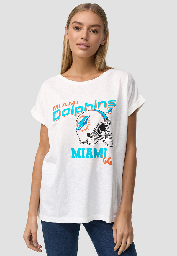 recovered clothing NFL 66 Miami Dolphins Ecru Womens T-Shirt