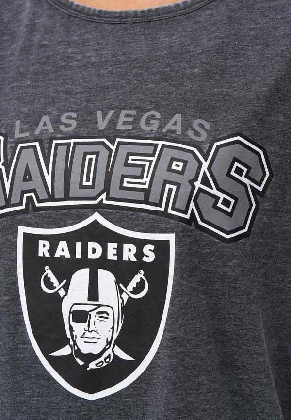 Recovered Clothing NFL Raiders Charcoal Womens Boyfriend T-Shirt