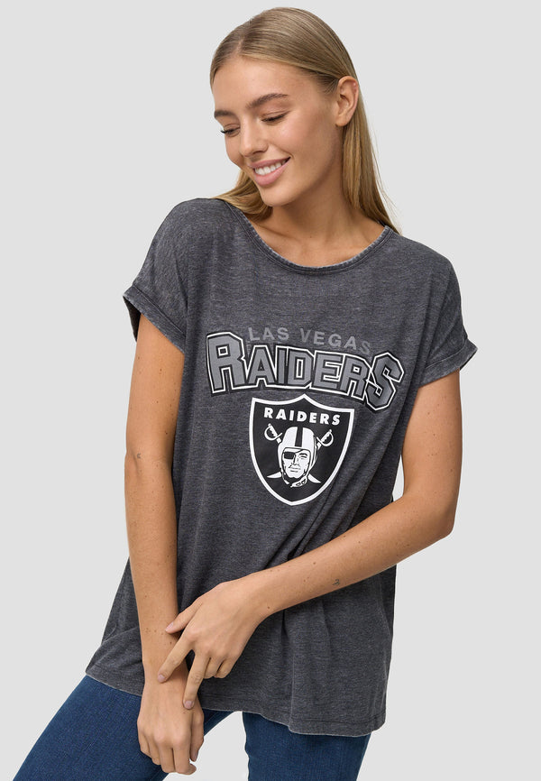 recovered clothing NFL Raiders Charcoal Womens Boyfriend T-Shirt