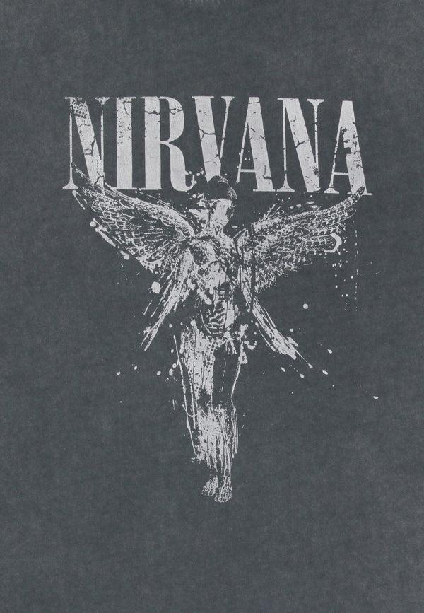 Recovered Clothing Nirvana One Tone Angel Washed Black Relaxed T-Shirt
