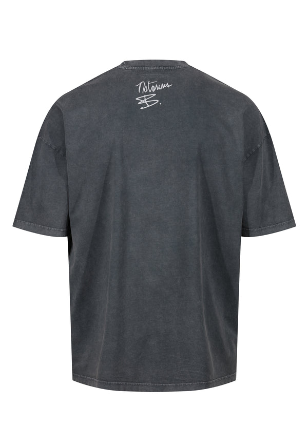 Recovered Clothing Notorious B.I.G Purple Crown Washed Black Oversized T-Shirt