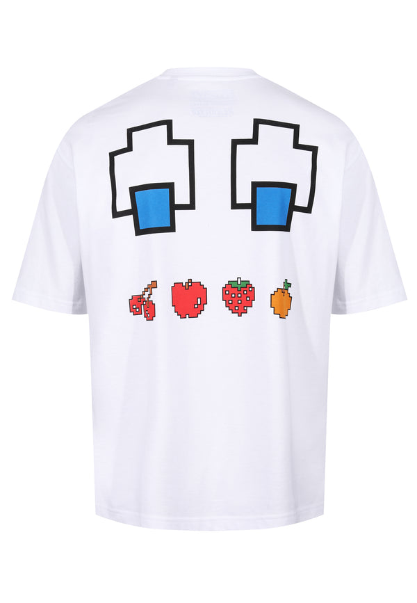 Recovered Clothing Pac Man Fruit Eyes White Relaxed T-Shirt