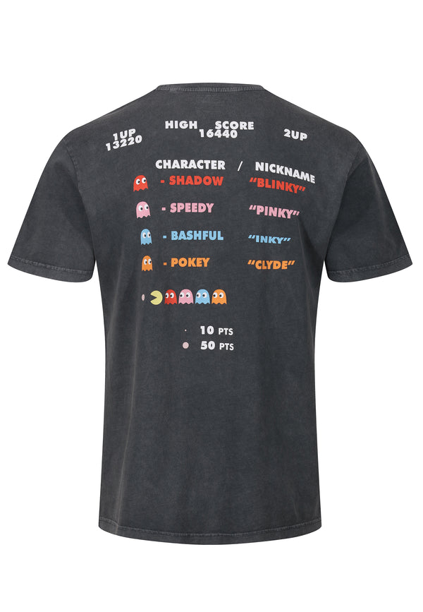 Recovered Clothing Pac Man Score Board Washed Black T-Shirt