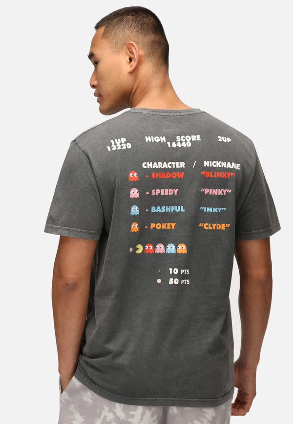 recovered clothing Pac Man Score Board Washed Black T-Shirt recovered clothing Pac Man Score Board Washed Black T-Shirt