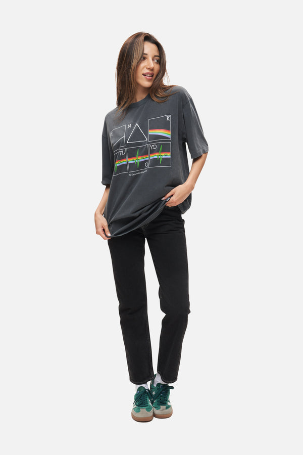 Recovered Clothing Pink Floyd Periodic Dark Side Of The Moon Washed Black Relaxed T-Shirt By Recovered