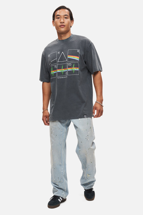 Recovered Clothing Pink Floyd Periodic Dark Side Of The Moon Washed Black Relaxed T-Shirt By Recovered