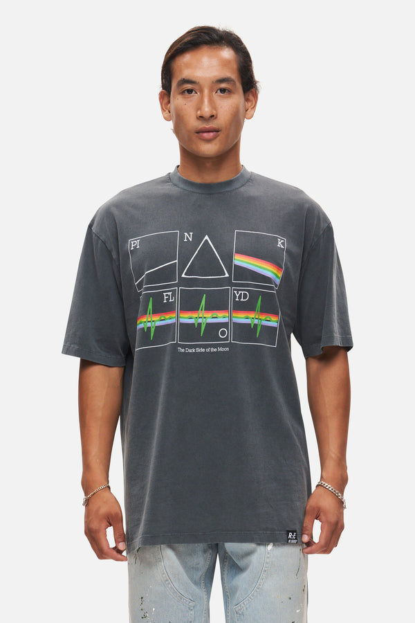 recovered clothing Pink Floyd Periodic Dark Side Of The Moon Washed Black Relaxed T-Shirt by Recovered