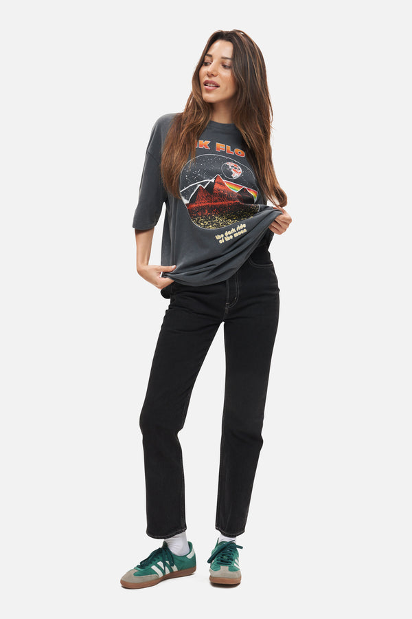 Recovered Clothing Pink Floyd Pyramid Dark Side Of The Moon Washed Black Relaxed T-Shirt By Recovered