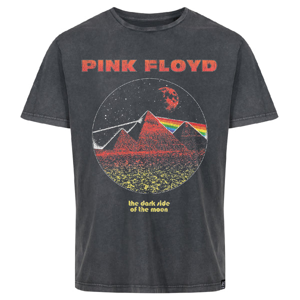 Recovered Clothing Pink Floyd Pyramid Dark Side Of The Moon Washed Black Relaxed T-Shirt By Recovered