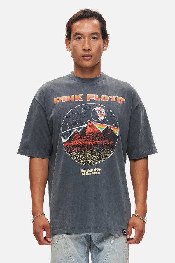 recovered clothing Pink Floyd Pyramid Dark Side Of The Moon Washed Black Relaxed T-Shirt by Recovered