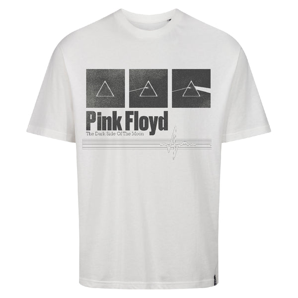 Recovered Clothing Pink Floyd Triangular Dark Side Of The Moon Ecru Slub Relaxed T-Shirt By Recovered