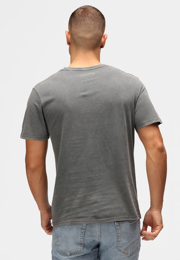 Recovered Clothing Ramones Logo Print Washed Black T-Shirt