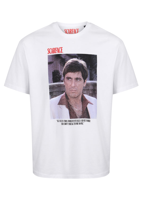 Recovered Clothing Scarface 'All I Have In This World' White Relaxed T-Shirt