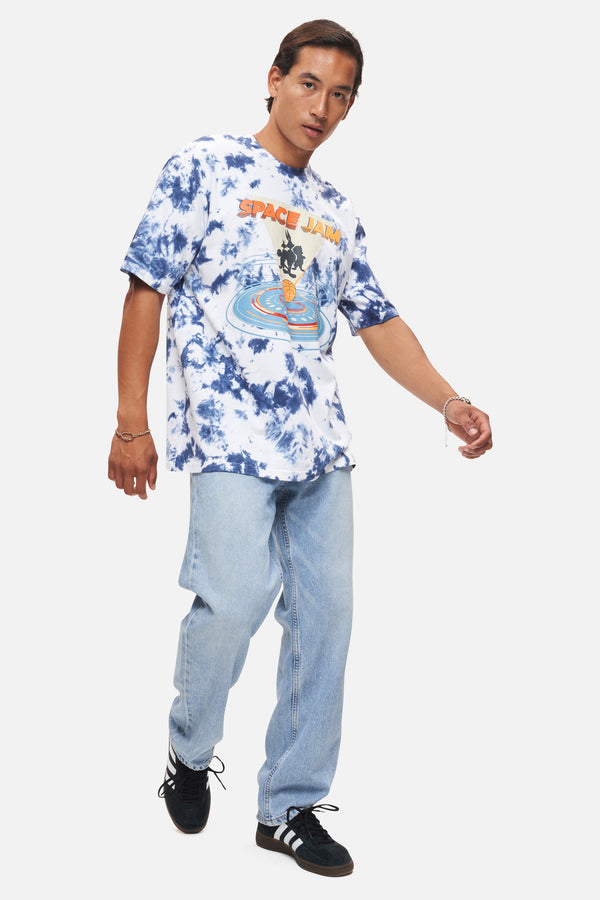 Recovered Clothing Space Jam New Legacy Blue Tie-Dye Relaxed T-shirt By Recovered