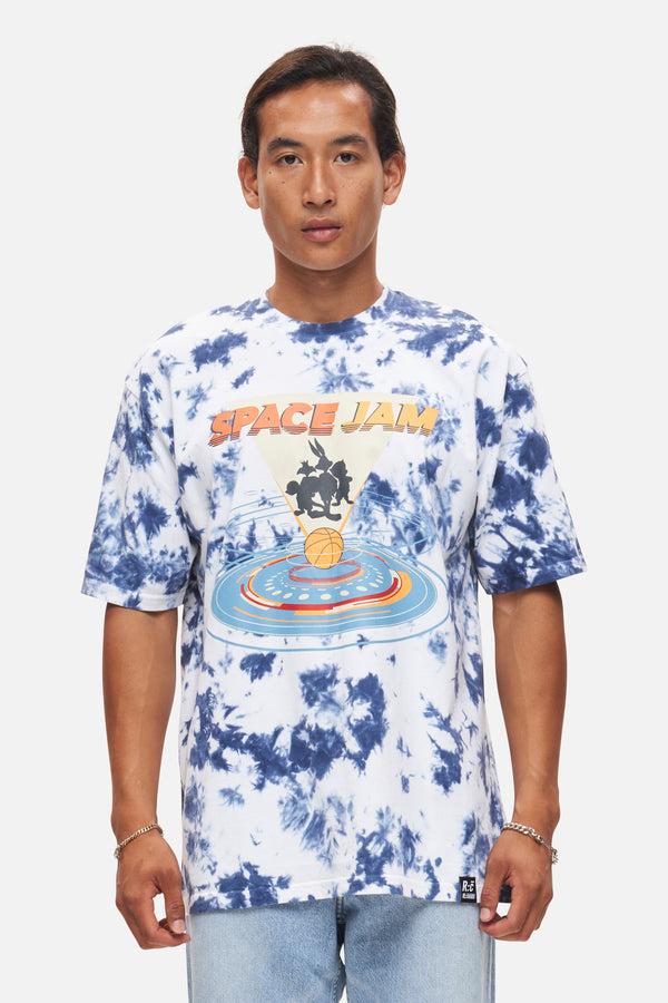 recovered clothing Space Jam New Legacy Blue Tie-Dye Relaxed T-shirt by Recovered