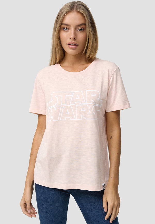 recovered clothing Star Wars Classic Logo Pink Fitted T-Shirt