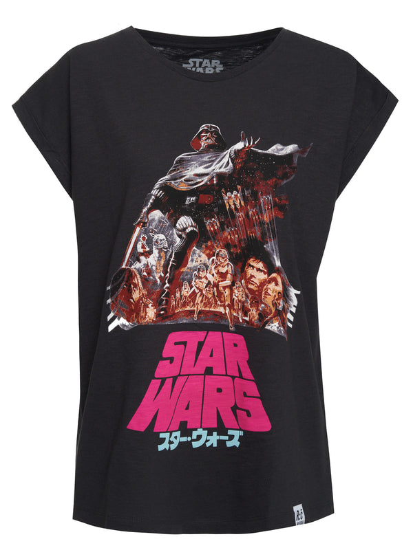 Recovered Clothing Star Wars Darth Vader Black Womens Boyfriend T-Shirt