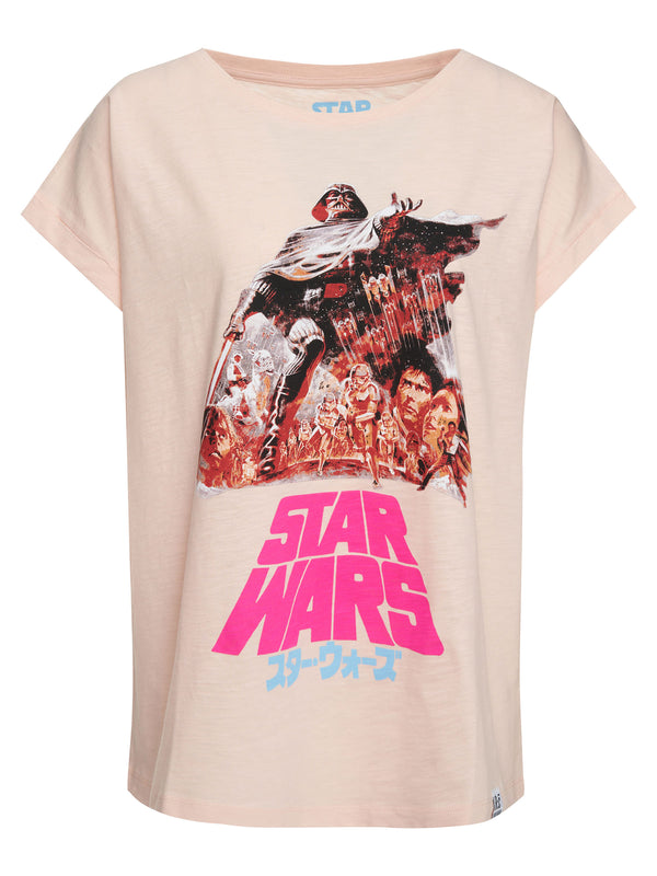 Recovered Clothing Star Wars Darth Vader Pink Womens Boyfriend T-Shirt