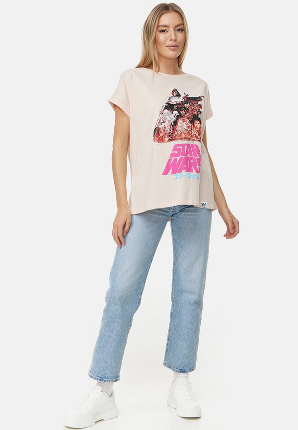 recovered clothing Star Wars Darth Vader Pink Womens Boyfriend T-Shirt