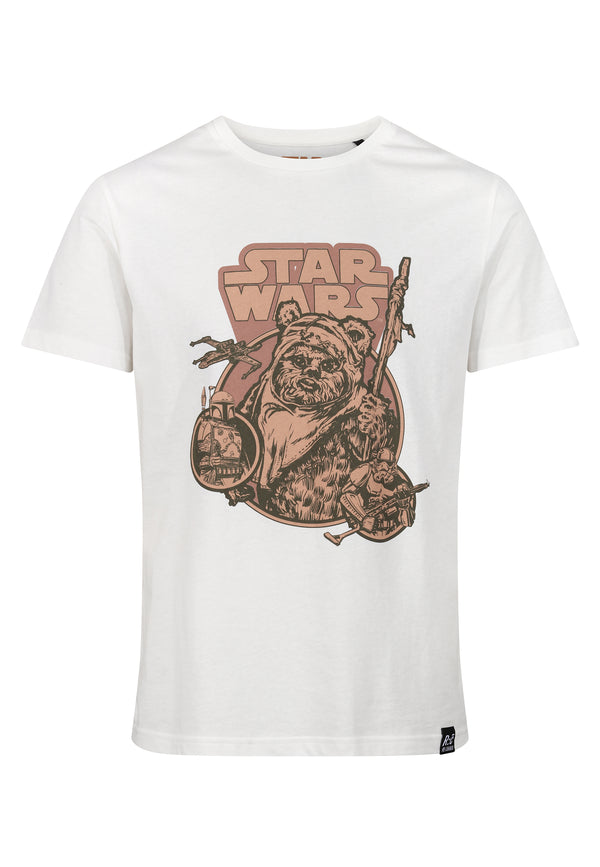 Recovered Clothing Star Wars Ewok Chest Print Ecru T-Shirt