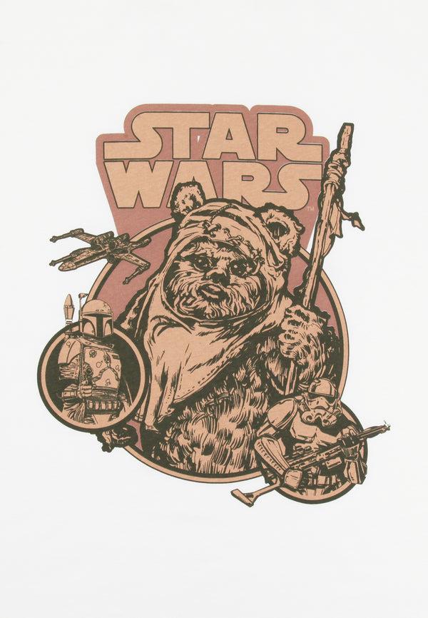 Recovered Clothing Star Wars Ewok Chest Print Ecru T-Shirt