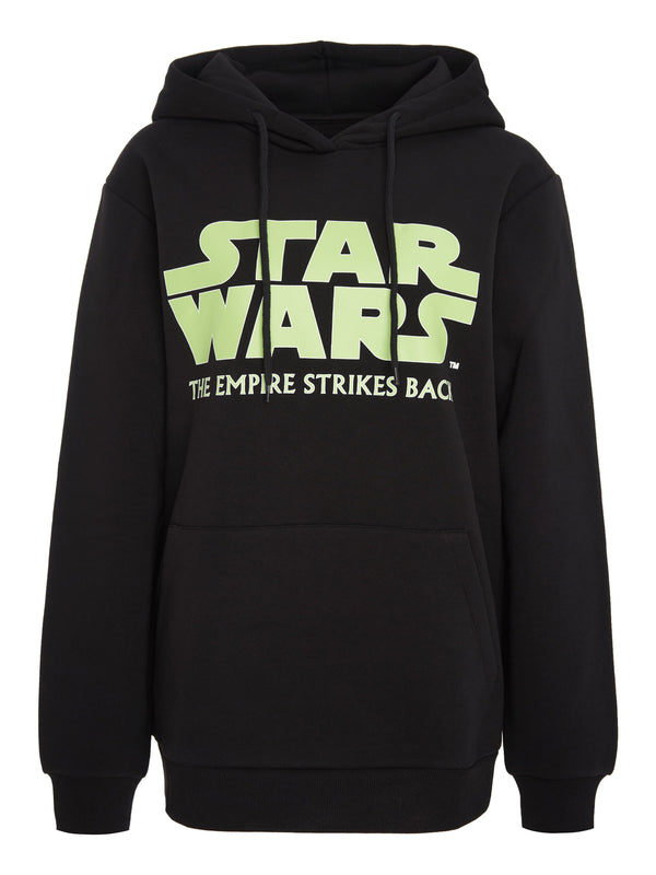 Recovered Clothing Star Wars Graphic Logo Print Black Womens Hooded Sweatshirt