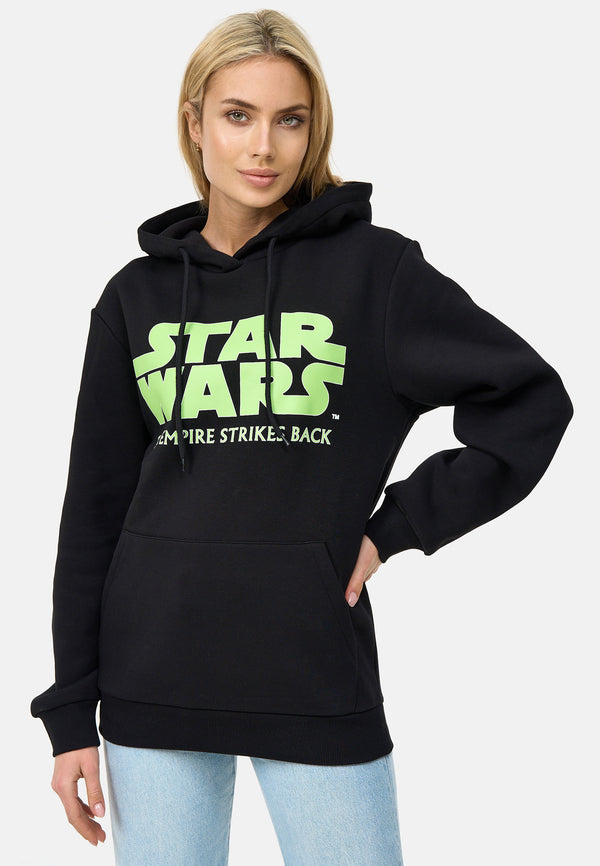 recovered clothing Star Wars Graphic Logo Print Black Womens Hooded Sweatshirt