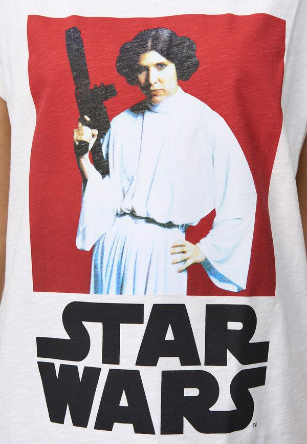 Recovered Clothing Star Wars Princess Leia Photography Ecru Womens Boyfriend T-Shirt