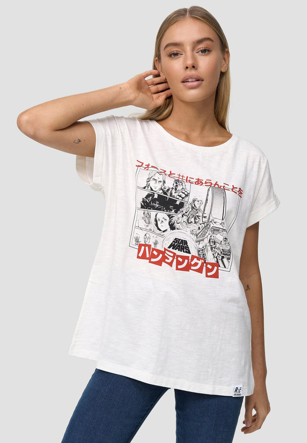 recovered clothing Star Wars Rebels Manga Ecru Womens Boyfriend T-Shirt