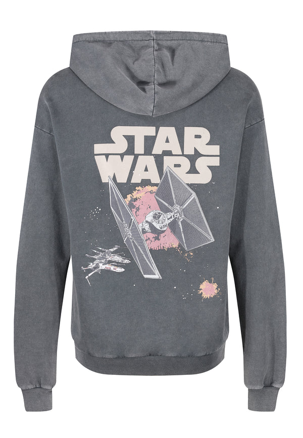 Recovered Clothing Star Wars Ship Battle Washed Black Hooded Sweatshirt