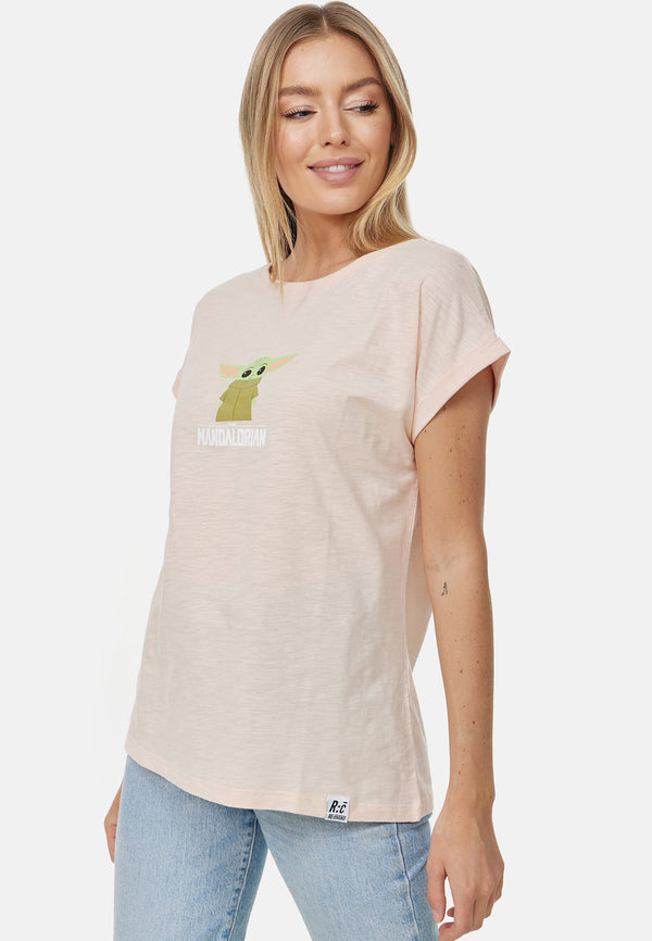 recovered clothing Star Wars The Child Mandalorian Pink Boyfriend T-Shirt