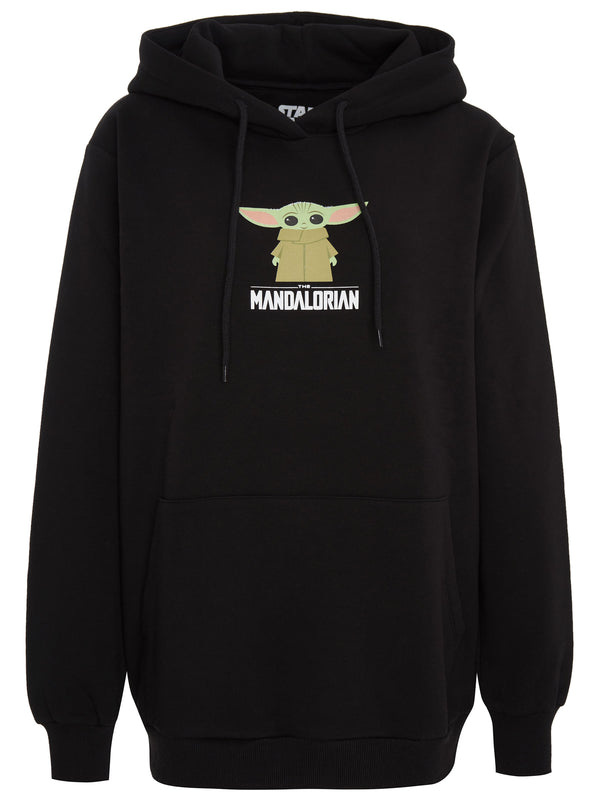 Recovered Clothing Star Wars The Mandalorian Baby Yoda Black Womens Hooded Sweatshirt
