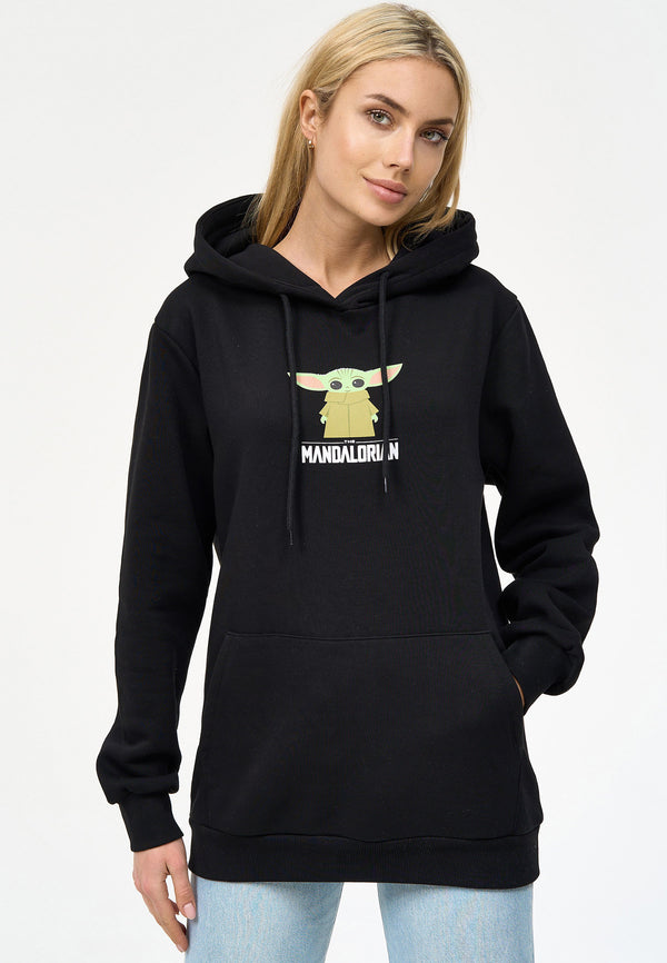 recovered clothing Star Wars The Mandalorian Baby Yoda Black Womens Hooded Sweatshirt