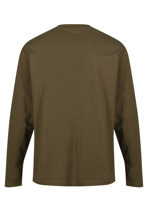 Recovered Clothing Star Wars The Mandalorian Tonal Print Khaki Green Long Sleeve T-Shirt