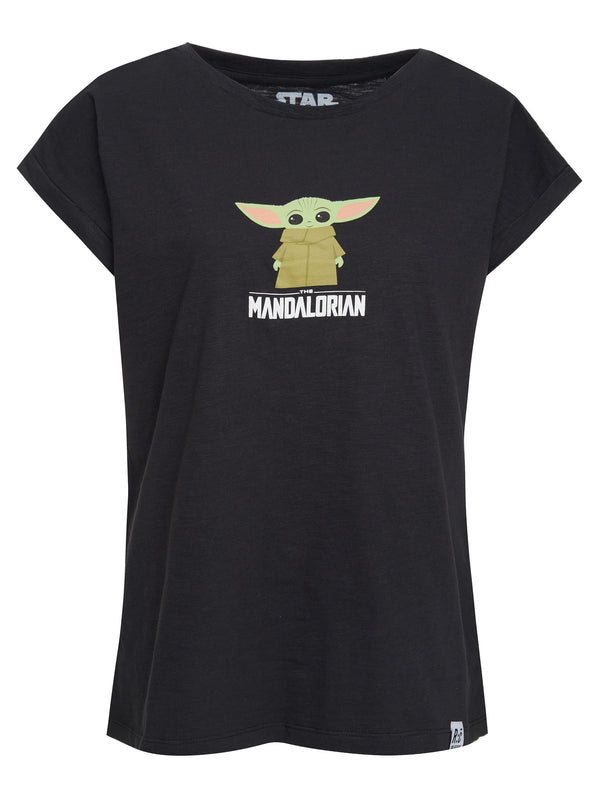 Recovered Clothing Star WarsThe Child Mandalorian Black Boyfriend T-Shirt