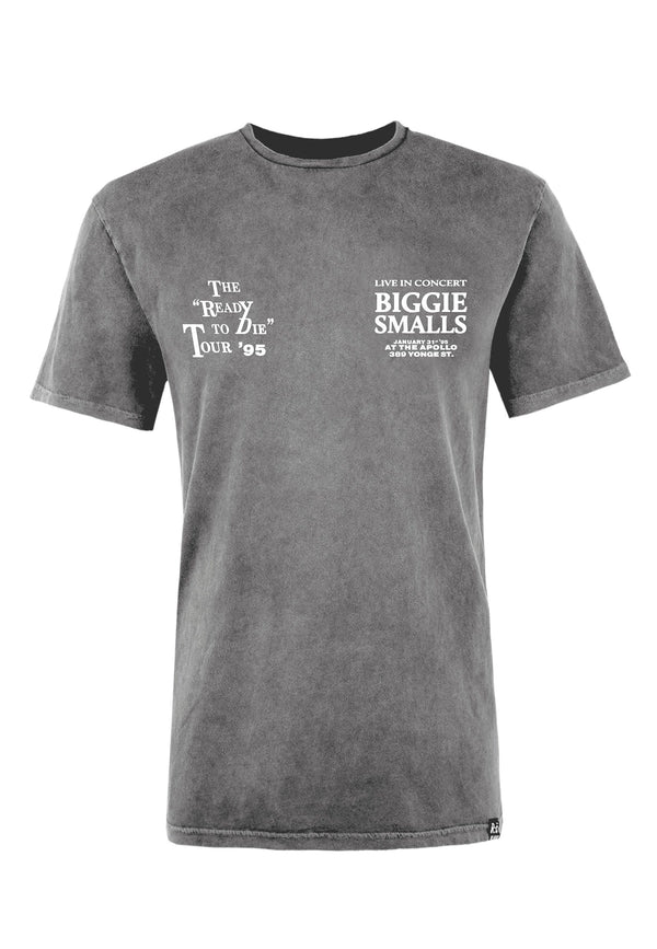 Recovered Clothing Unisex Biggie Smalls Concert Advertise Black Washed Relaxed T-shirt