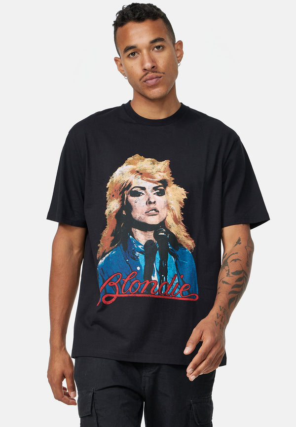 recovered clothing Unisex Blondie Graphic Relaxed Black T-Shirt