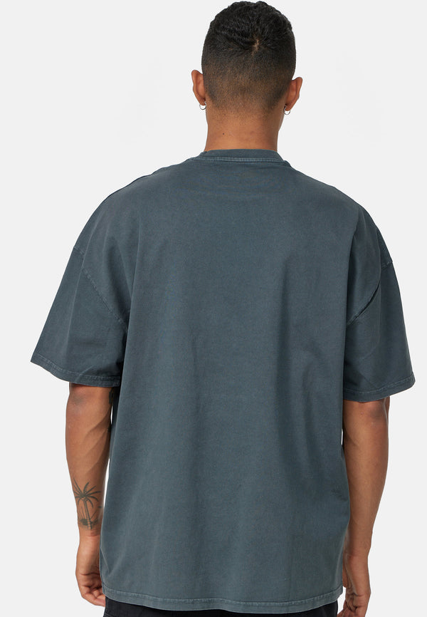 Recovered Clothing Unisex Blondie Singing Oversized Washed Black T-shirt