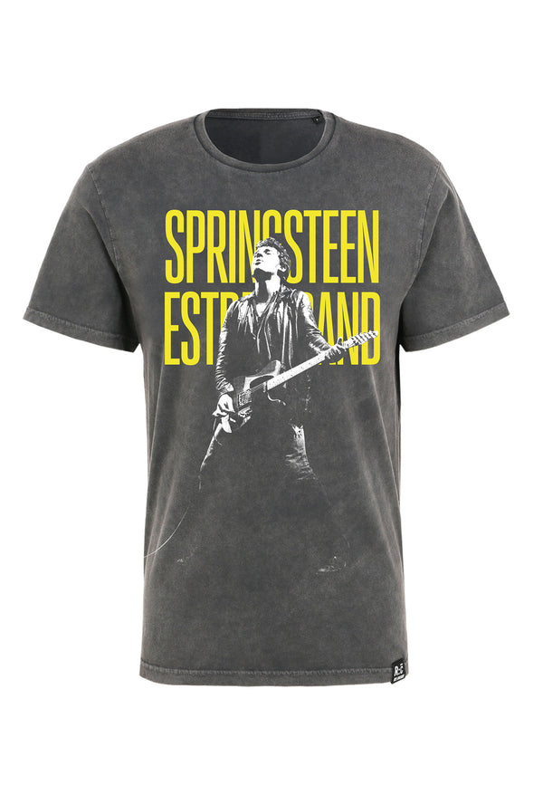 Recovered Clothing Unisex Bruce Springsteen Guitar Black Washed Relaxed T-shirt