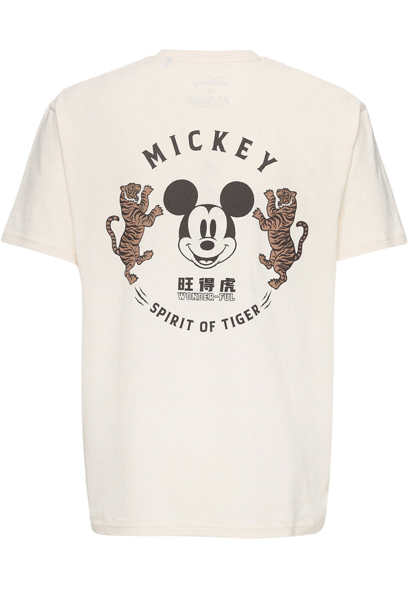 Recovered Clothing Unisex Disney Mickey Mouse Spirit Of Tiger Ecru Relaxed T-shirt