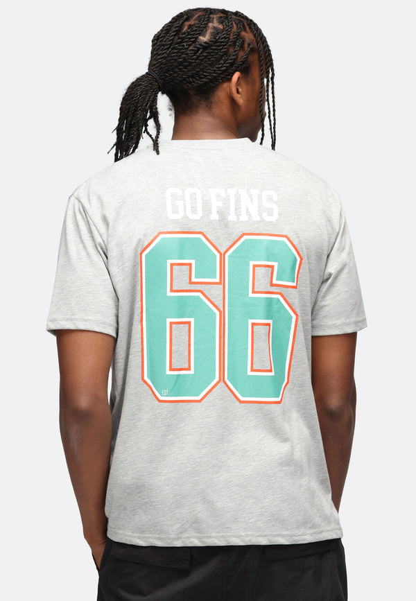 Recovered Clothing Unisex NFL Dolphins 66 Grey Marl Relaxed T-shirt