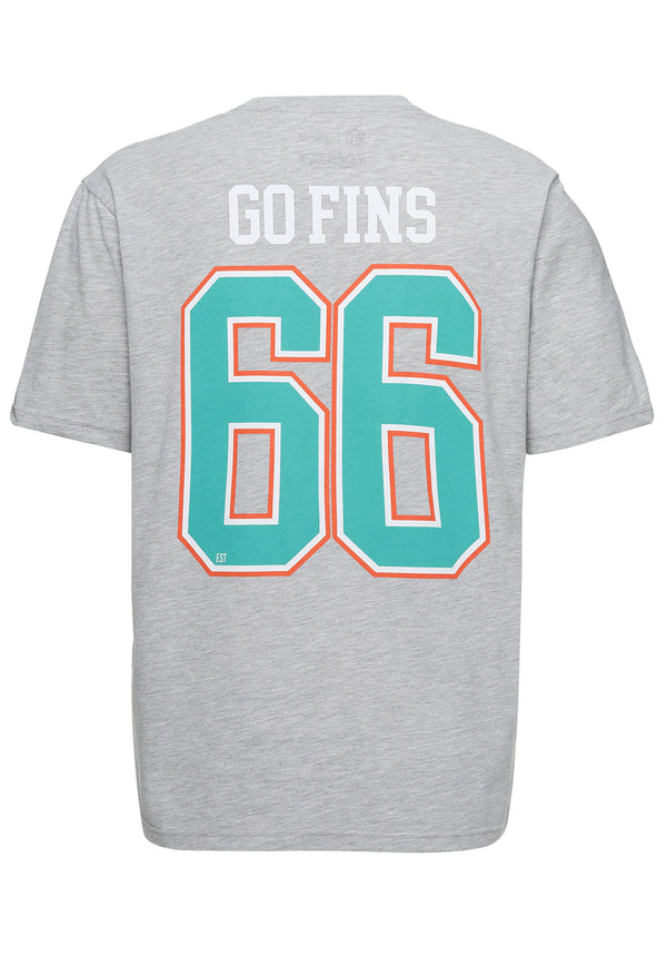 Recovered Clothing Unisex NFL Dolphins 66 Grey Marl Relaxed T-shirt