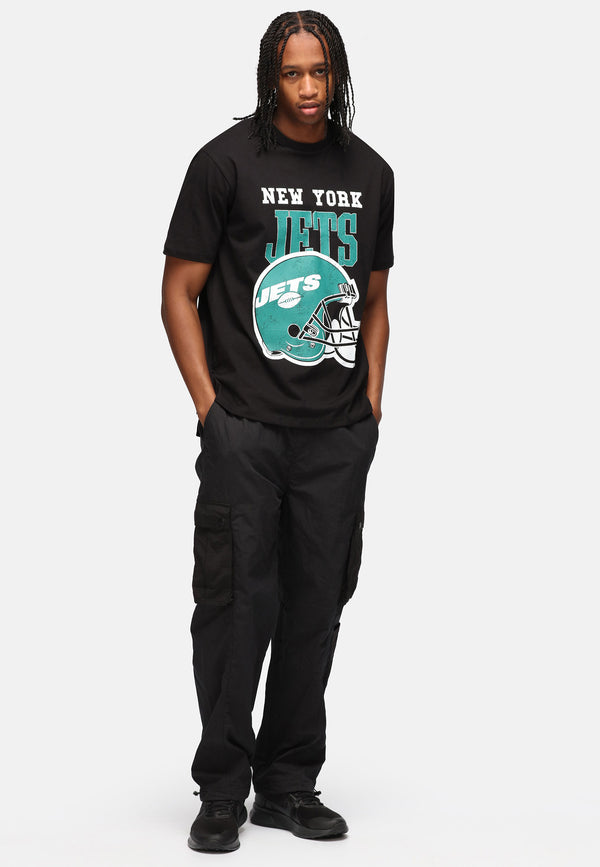 Recovered Clothing Unisex NFL Jets Helmet Black Relaxed T-shirt