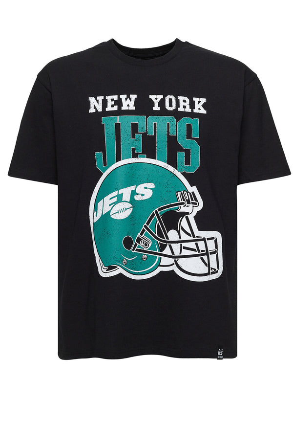 Recovered Clothing Unisex NFL Jets Helmet Black Relaxed T-shirt