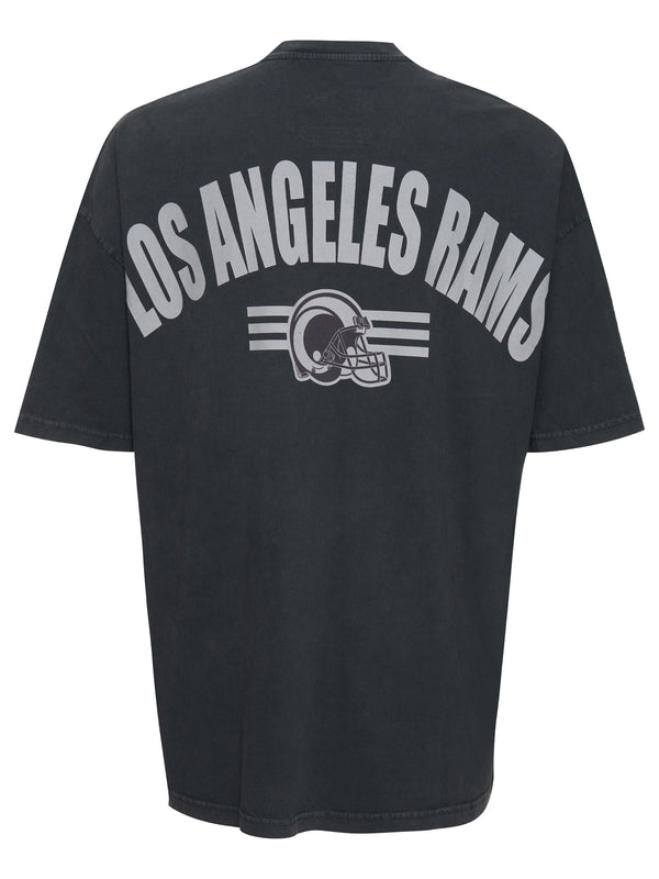 Recovered Clothing Unisex NFL Los Angeles Rams Oversized Washed Black T-Shirt
