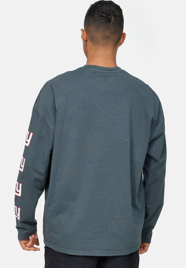 Recovered Clothing Unisex NFL New York Giants Oversized L/S Washed Black T-Shirt