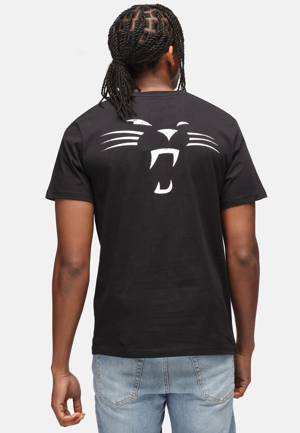 Recovered Clothing Unisex NFL Panthers Logo Black Core T-shirt