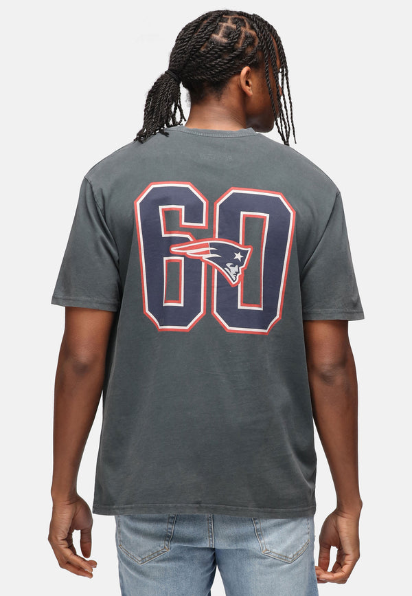 Recovered Clothing Unisex NFL Patriots 17 Black Washed Relaxed T-shirt