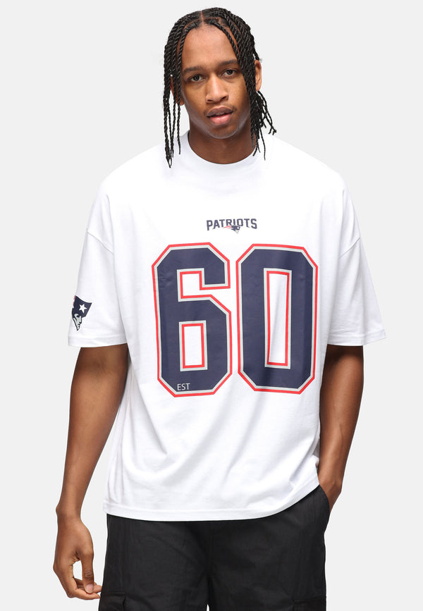 recovered clothing Unisex NFL Patriots 20 White Oversized T-shirt recovered clothing Unisex NFL Patriots 20 White Oversized T-shirt