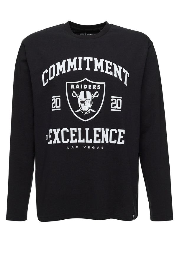 Recovered Clothing Unisex NFL Raiders Commitment To Excellence Black Relaxed Long Sleeve T-shirt